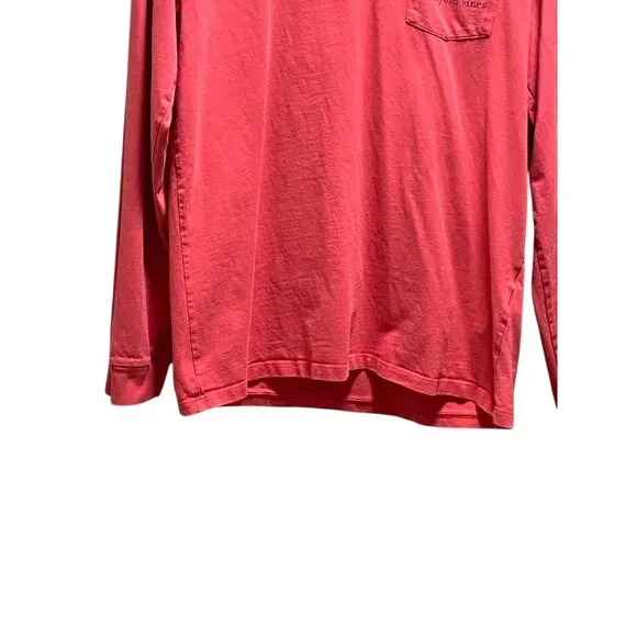 Vineyard Vines Hooded Whale Logo Back Hit Tee Shirt Melon Size M Coastal Casual - Picture 7 of 15